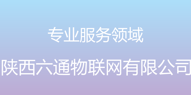 专业服务领域 - 陕西六通物联网有限公司